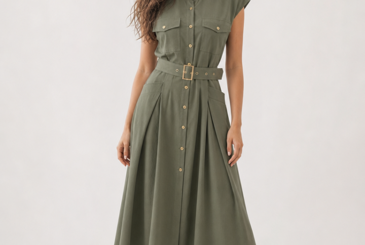 Abito Chemisier Safari Chic Army Green