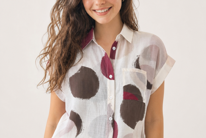 Camicia Asimmetrica Corta sul Retro