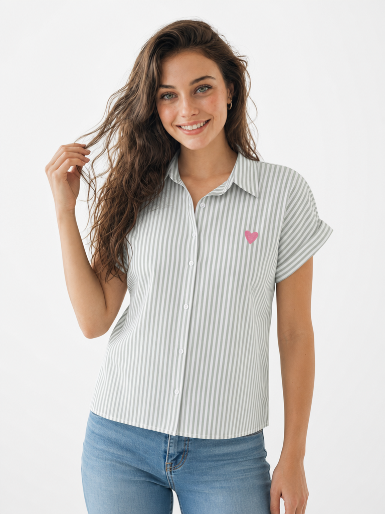 Camicia a Righe Heart