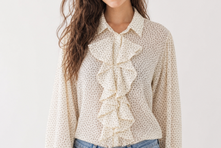 Camicia con Pois e Volant