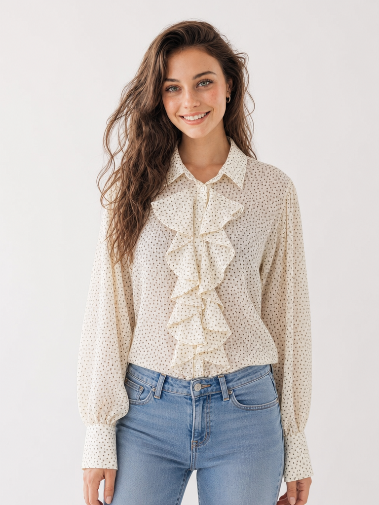 Camicia con Pois e Volant