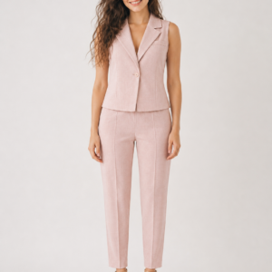 Gilet Moppetto con Revers Dusty Pink