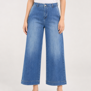 Jeans Cropped alla Caviglia Denim Blue