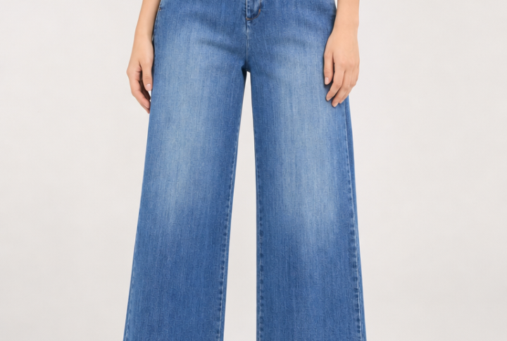 Jeans Cropped alla Caviglia Denim Blue