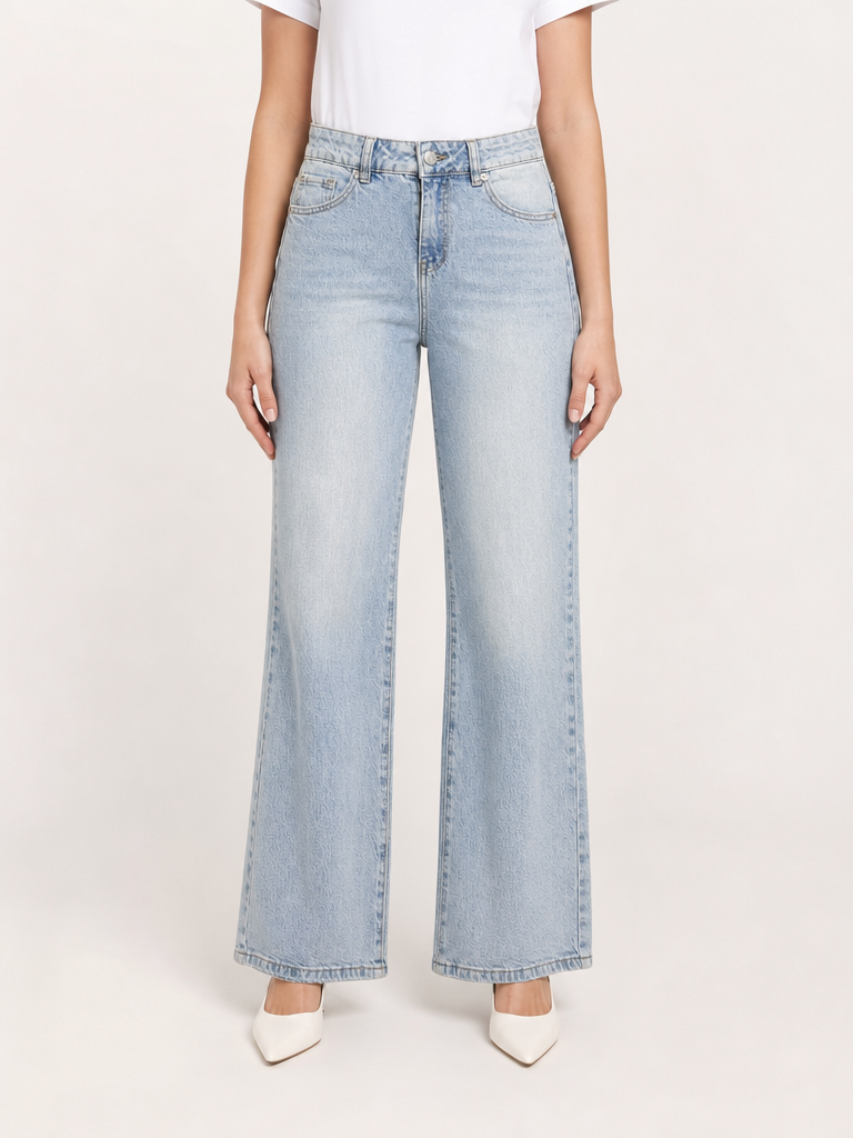 Jeans Straight Leg Light Wash