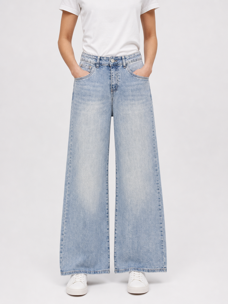 Jeans Wide Leg Heritage Light Denim