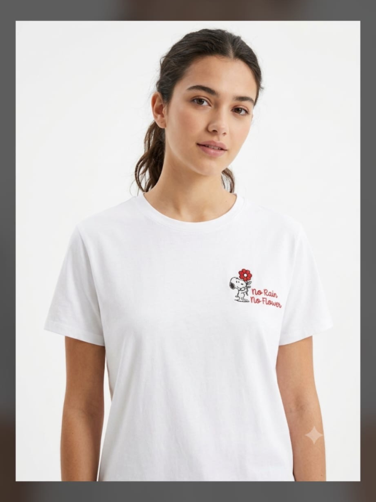 T-shirt bianca Snoopy