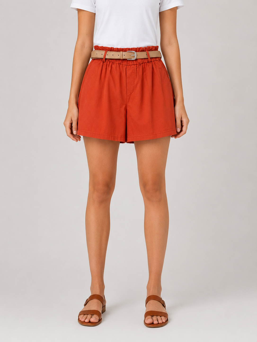 Shorts Donna Vita Alta con Cintura