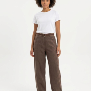 pantalone lino cioccolata ballon
